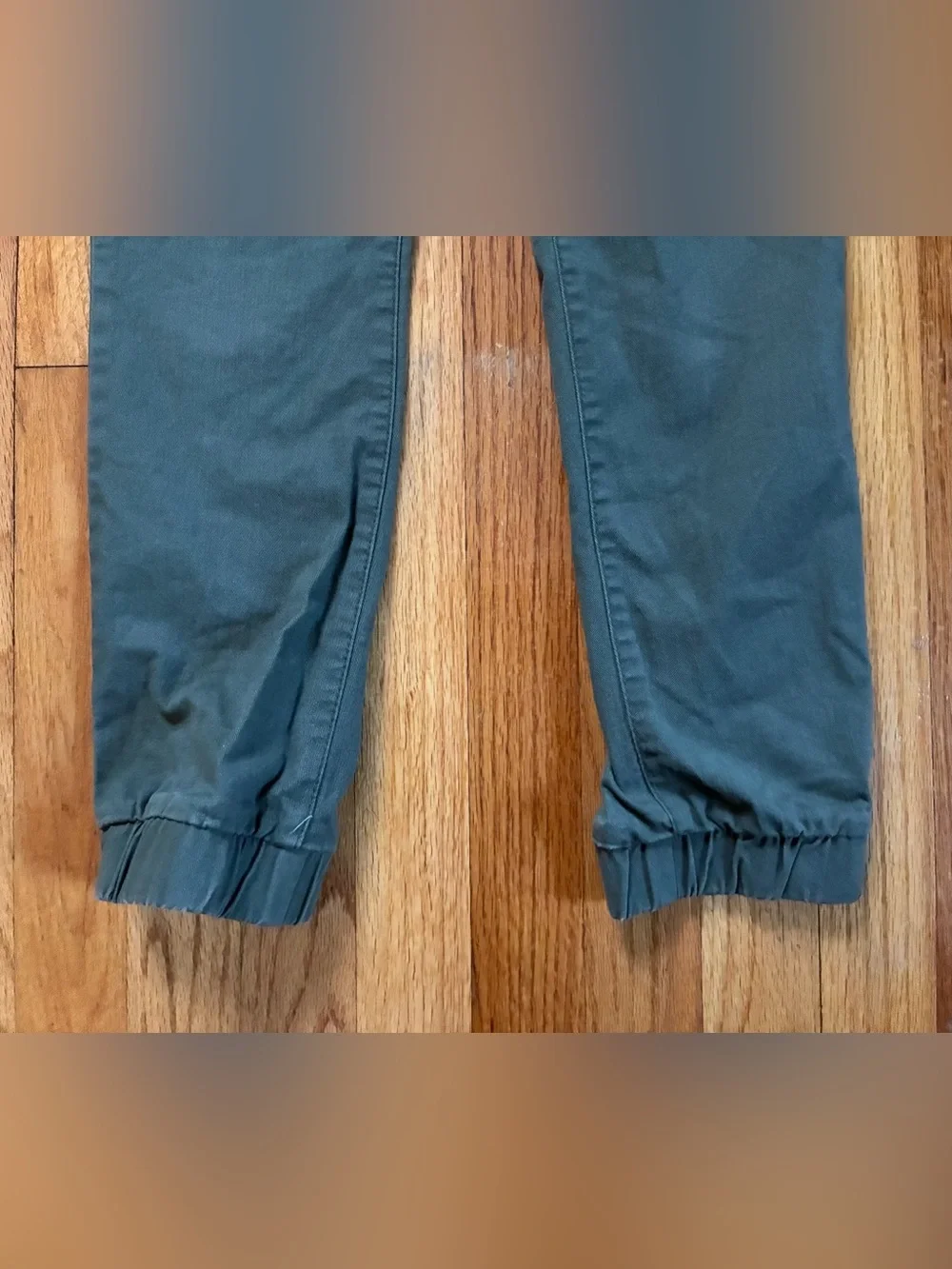 Old Navy Khaki Green Stretch Waist Straight Chino Jogger Pants Boy’s L 10/12